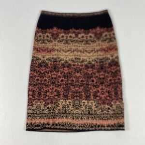 Peruvian Connection Pencil Skirt Womens Small Pima Printed Floral Knit Stretch